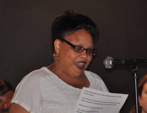 Woman giving speech